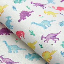 Load image into Gallery viewer, dinosaurs dino printed faux leather
