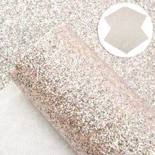 Load image into Gallery viewer, fine glitter multicolor printed glitter faux leather
