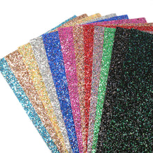Load image into Gallery viewer, chunky glitter sequins paillette spangles big small sequins mixed multicolor rainbow color printed chunky glitter multicolour sequins faux leather
