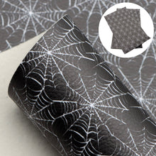 Load image into Gallery viewer, spider spider web printed faux leather
