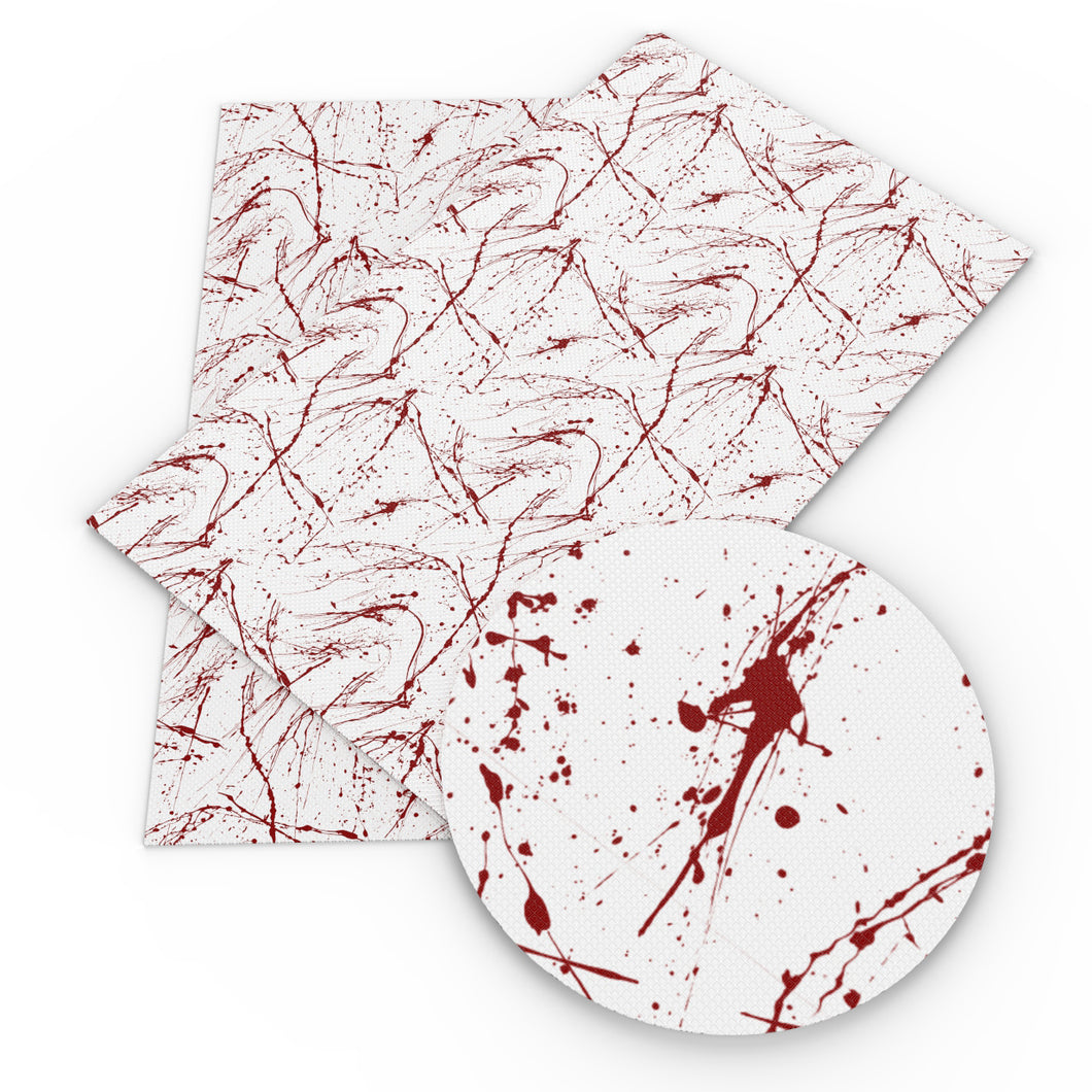 paint splatter blood printed faux leather