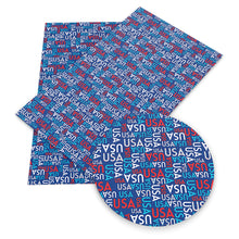 Load image into Gallery viewer, letters alphabet usa fourth of july independence day printed faux leather
