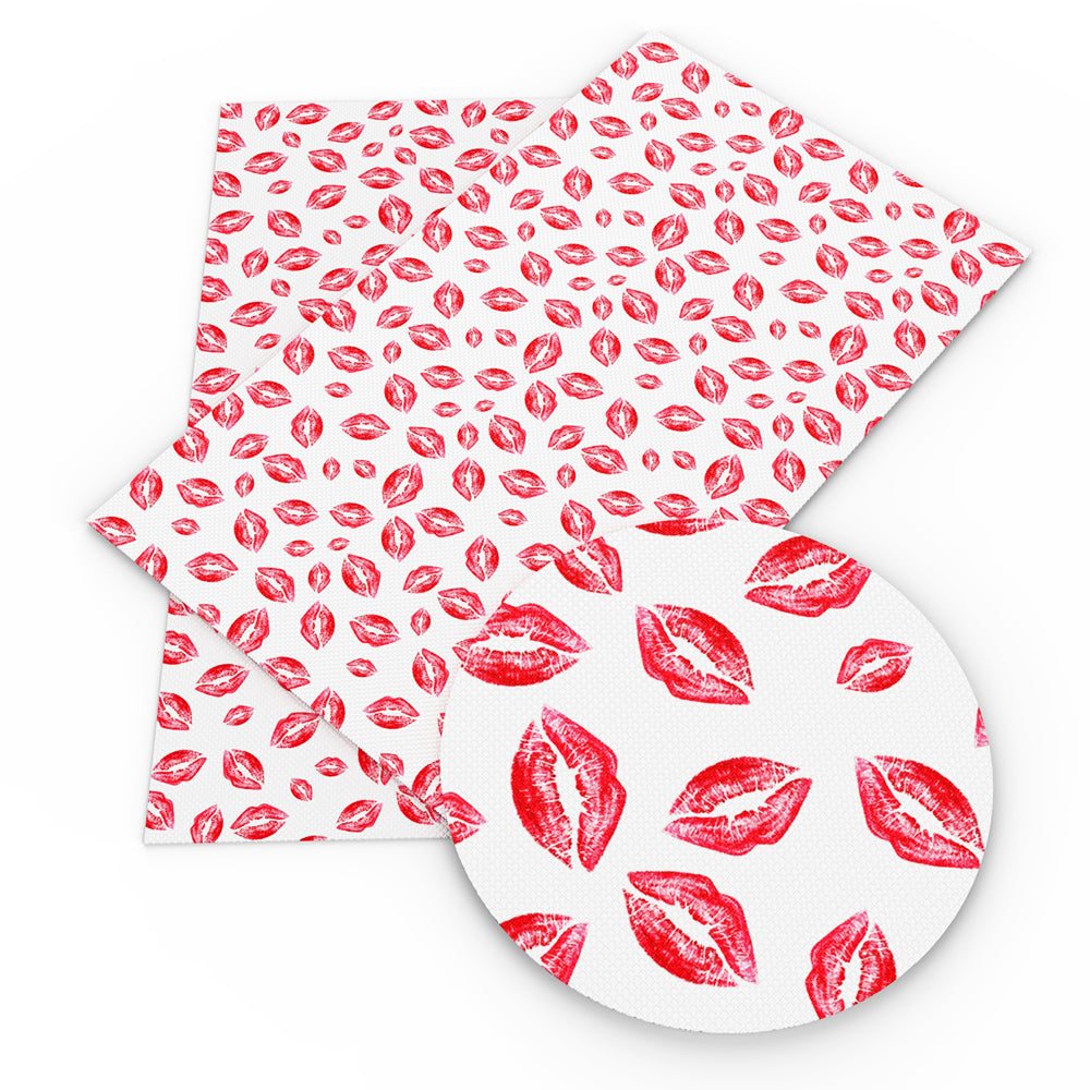 lipstick lips printed faux leather