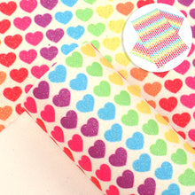 Load image into Gallery viewer, valentines day heart love gradient color printed faux leather
