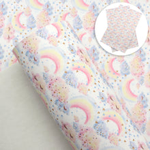 Load image into Gallery viewer, rainbow color heart love printed faux leather
