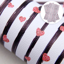 Load image into Gallery viewer, paint splatter heart love stripe printed faux leather
