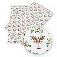 Load image into Gallery viewer, deer reindeer giraffe letters alphabet christmas day rudolph printed faux leather
