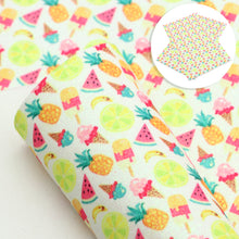Load image into Gallery viewer, fruit cake cupcake ice cream popsicle watermelon pineapple printed faux leather
