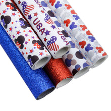 Load image into Gallery viewer, usa fourth of july independence day printed faux leather set（6pieces/set）
