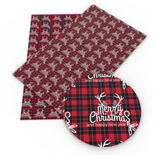 Load image into Gallery viewer, christmas day letters alphabet deer reindeer giraffe plaid grid gingham tartan buffalo plaid printed faux leather
