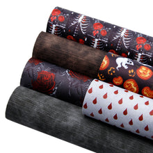 Load image into Gallery viewer, flower floral halloween printed faux leather set（6piece/set）
