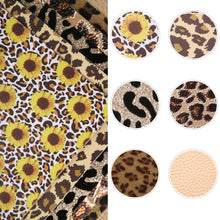 Load image into Gallery viewer, leopard cheetah sunflower velvet printed faux leather set（6pcs/set）
