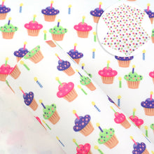 Load image into Gallery viewer, cake cupcake ice cream popsicle happy birthday printed faux leather
