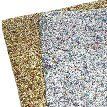 Load image into Gallery viewer, chunky glitter sequins paillette spangles tinsel glossy printed chunky glitter sequins curling roll faux leather
