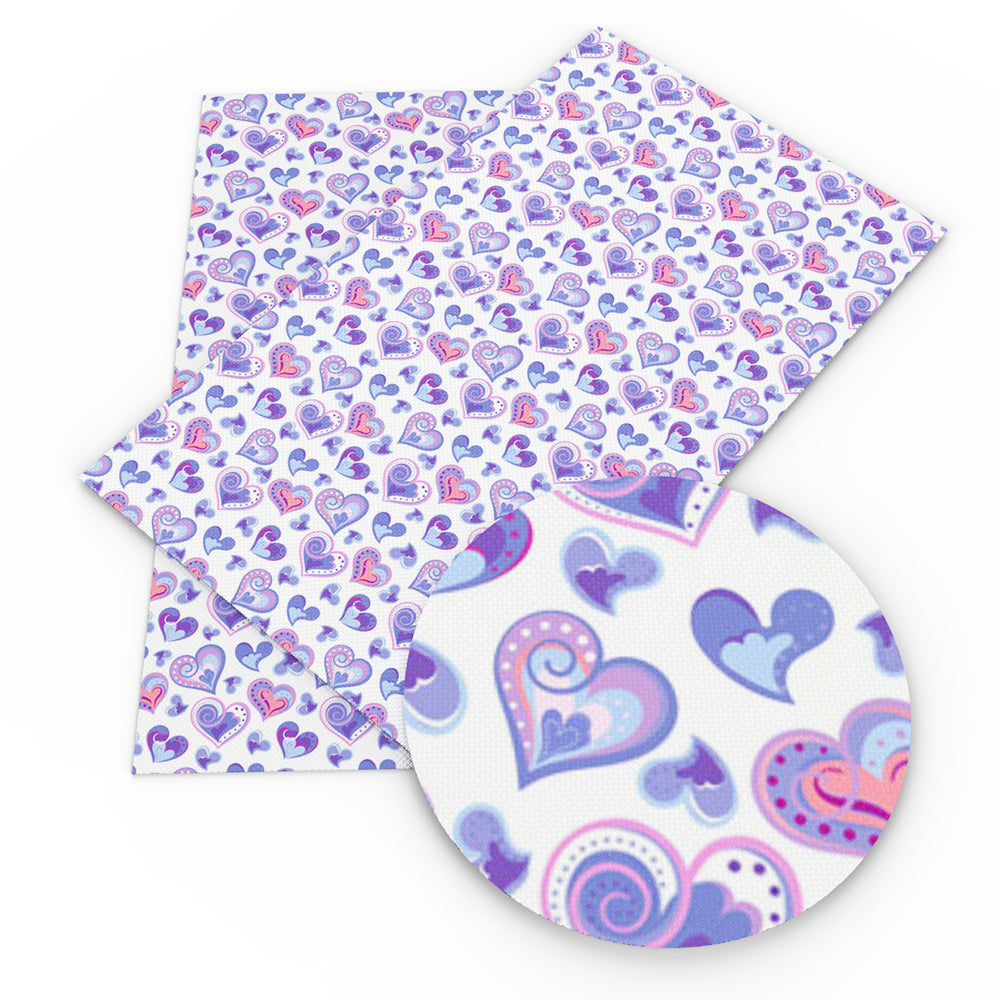 heart love valentines day printed faux leather