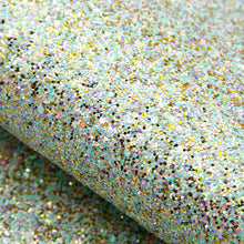 Load image into Gallery viewer, chunky glitter big small sequins mixed multicolor glitter faux leather

