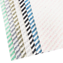 Load image into Gallery viewer, stripe chunky glitter big small sequins mixed fine glitter printed big small sequins mixed stripe faux leather
