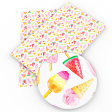 Load image into Gallery viewer, watermelon cake cupcake ice cream popsicle printed faux leather
