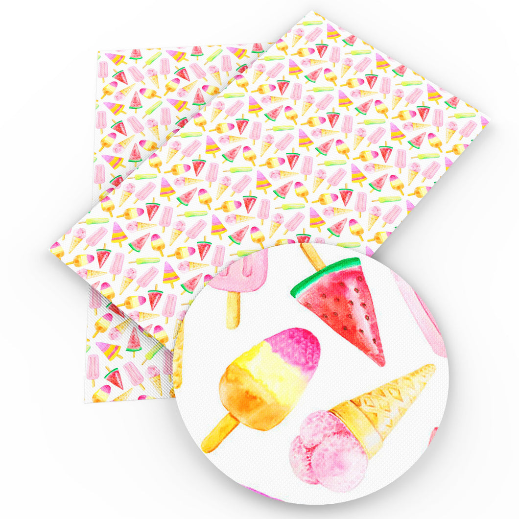 watermelon cake cupcake ice cream popsicle printed faux leather