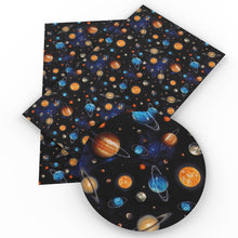 Load image into Gallery viewer, planet solar system galaxy printed faux leather
