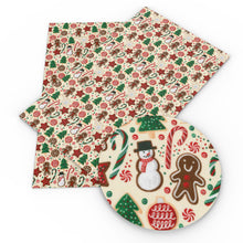 Load image into Gallery viewer, christmas tree snowman christmas day printed faux leather
