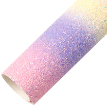 Load image into Gallery viewer, chunky glitter big small sequins mixed rainbow color stripe only stripe gradient color printed chunky glitter big small sequins mixed rainbow gradient color faux leather
