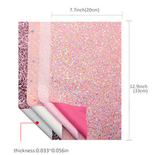 Load image into Gallery viewer, plain solid color pink series glitter faux leather set(6pieces/set)
