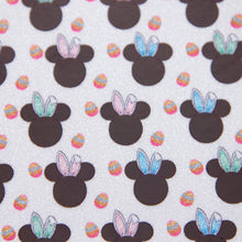Load image into Gallery viewer, rabbit ears bunny puff easter bunny printed faux leather
