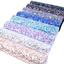 Load image into Gallery viewer, big small sequins mixed chunky glitter faux leather

