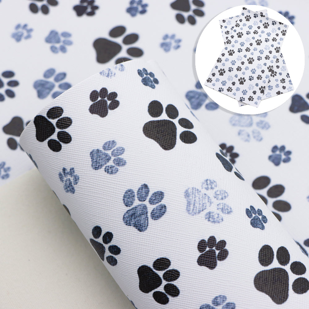 footprint paw printed faux leather