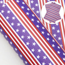 Load image into Gallery viewer, stripe star starfish usa fourth of july independence day printed faux leather
