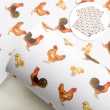 Load image into Gallery viewer, turkey chicken printed faux leather
