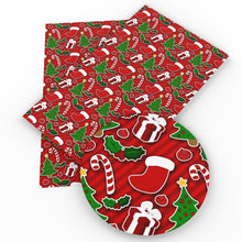Load image into Gallery viewer, christmas tree candy sweety printed faux leather
