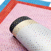 Load image into Gallery viewer, dots spot fine glitter colourful gold hot stamping printed faux leather glitter
