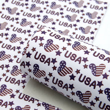 Load image into Gallery viewer, usa fourth of july independence day printed faux leather
