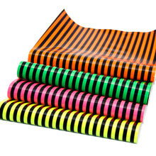 Load image into Gallery viewer, stripe smooth glossy printed stripe smooth surface fluorescence faux leather

