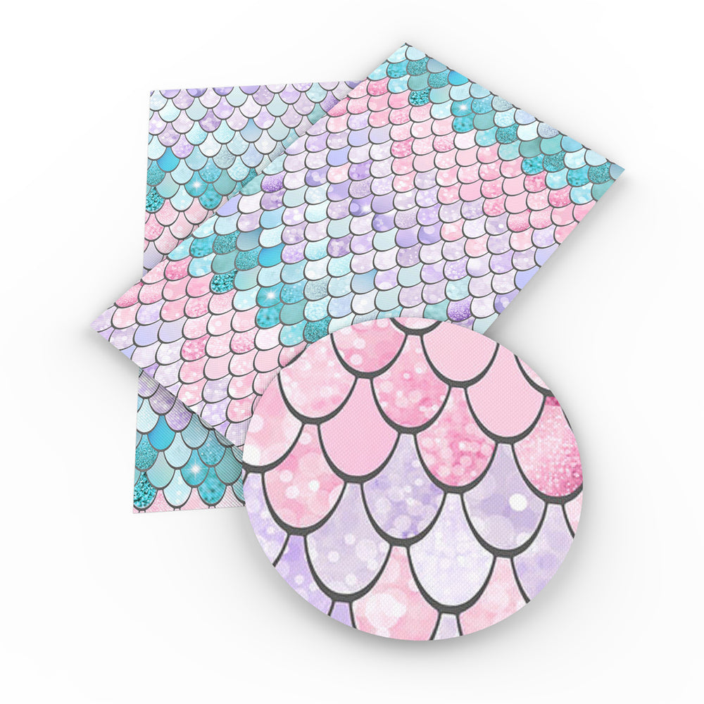 fish scales mermaid scales printed faux leather