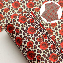 Load image into Gallery viewer, flower floral leopard cheetah printed faux leather
