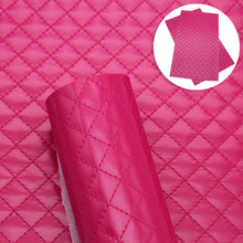 Load image into Gallery viewer, rhombus glossy bump texture printed diamond lattice faux leather
