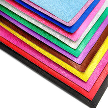 Load image into Gallery viewer, holographic laser litchi texture glossy plain color solid color printed faux leather laser
