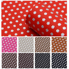 Load image into Gallery viewer, litchi texture dots spot silver hot stamping printed silver litchi faux leather
