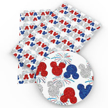 Load image into Gallery viewer, usa fourth of july independence day printed faux leather
