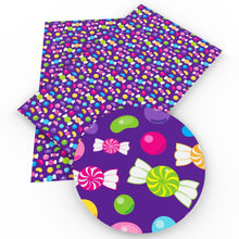 Load image into Gallery viewer, candy sweety jelly beans printed faux leather
