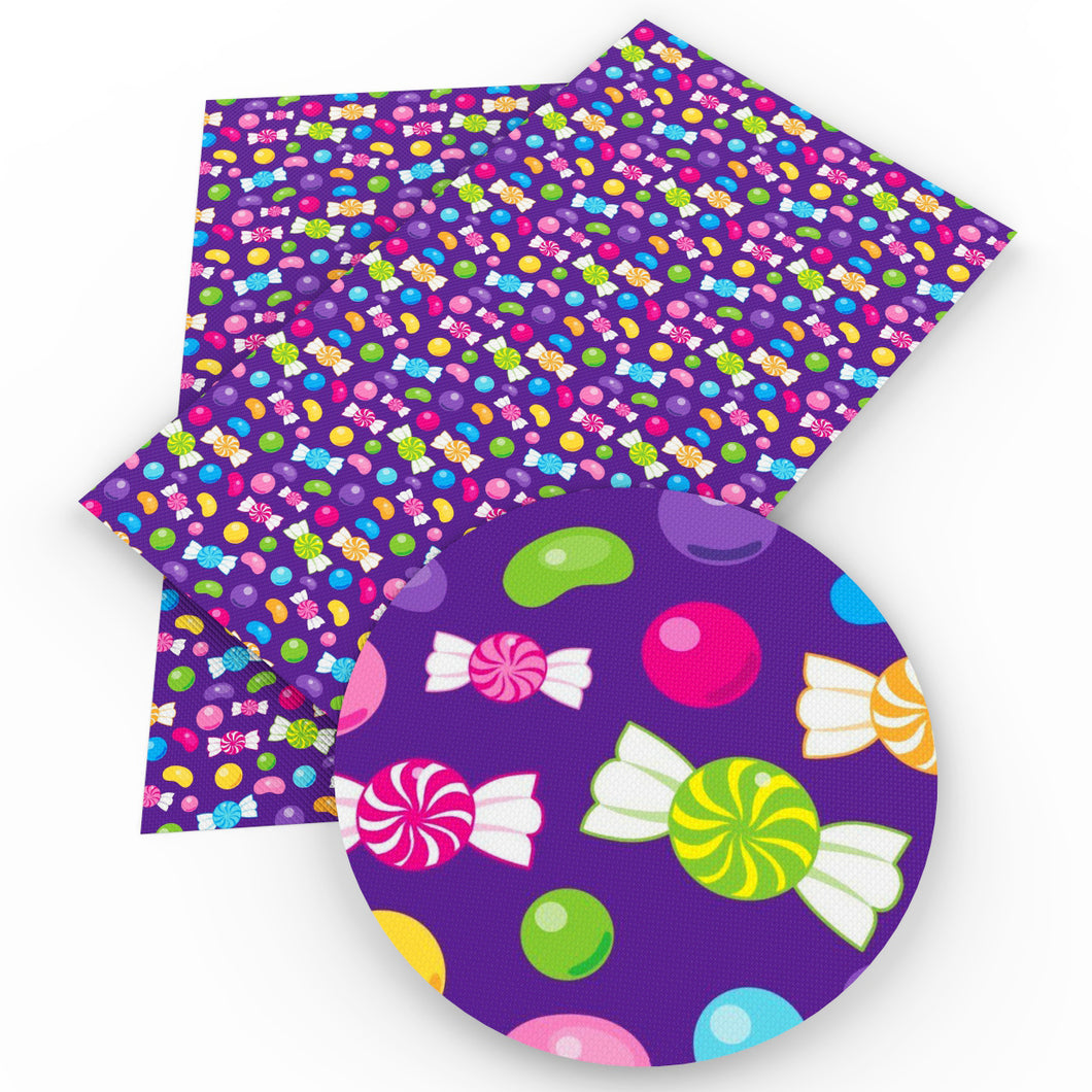 candy sweety jelly beans printed faux leather