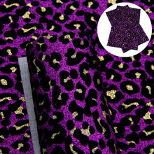 Load image into Gallery viewer, leopard cheetah velvet fine glitter printed leopard print glitter flocking leather
