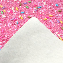 Load image into Gallery viewer, chunky glitter sequins paillette spangles bread crumbs rainbow color donuts with polymer clay faux leather printed chunky glitter iridescent sequins bread crumbs soft clay faux leather
