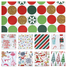 Load image into Gallery viewer, christmas stripe snowflake snow deer reindeer giraffe printed faux leather set（8pieces/set）
