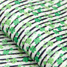 Load image into Gallery viewer, clover shamrock paint splatter st patricks printed faux leather
