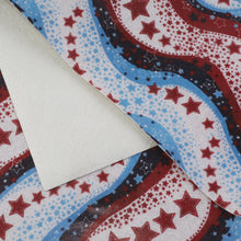 Load image into Gallery viewer, star starfish chevron zig zags usa fourth of july independence day printed faux leather
